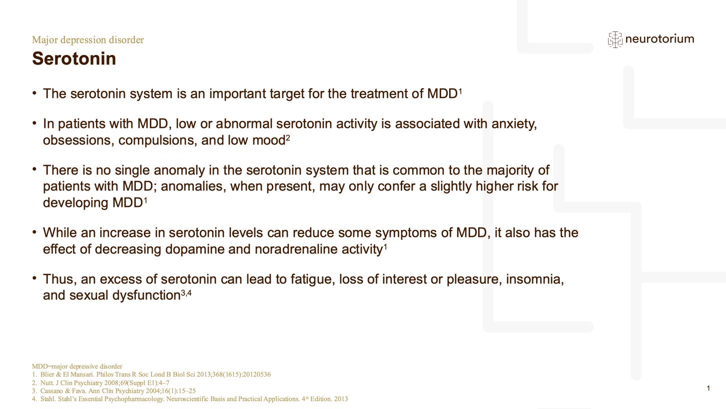 Major Depressive Disorder – Neurobiology and Aetiology – slide 22